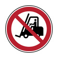 Prohibido el paso a montacargas y otros vehículos industriales
