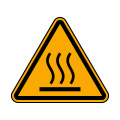 Warning of hot surface