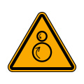 Warning of counter rotating rollers