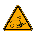 Warning of run over by remote operator controlled machine