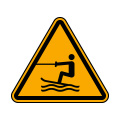 Warnung vor Wasserski-Bereich