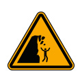 Figyelmeztetés az ingatag sziklafal omlásveszélyére