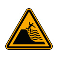 Warnung vor steil abfallendem Strand