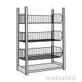 Wire mesh basket shelving unit