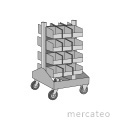 Mobile shelf for open front storage container