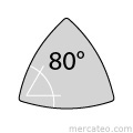 Forme W, trigonométrie avec 80° au sommet du cône