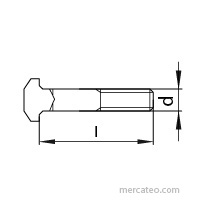 DIN 186 Hammerkopfschrauben M 10 x 40, Form B, langes Gewinde, ohne Mutter, A2 blank