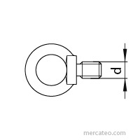 Lifting eye bolt; M27x41; Head: eye; steel; zinc; DIN 580; 53mm