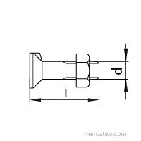 DIN 604, Senkschraube, M 12x50, 8.8, verzinkt, standard, 5 µm, Zn5/An/T0