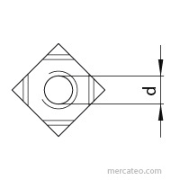 DIN 928, Vierkant-Schweißmutter, M 6, ST, blank