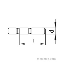 DIN 938, Stiftschraube, M 8x35, A2