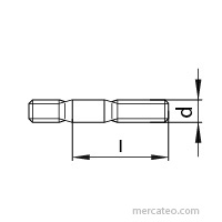 DIN 939, Stiftschraube, M 12x70, 10.9, blank