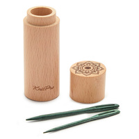 The Mindful Collection: Needles: Darning: Wooden: Teal: in Beech Wood Container: 4 Pieces