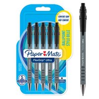 Paper Mate Flexgrip Ultra Retractable Ballpoint Pen Medium Point 1.0mm Black Ref 2027751 [Pack 5]