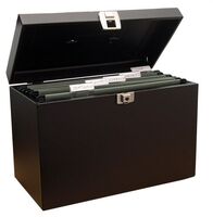 ValueX Cathedral Metal File Box Foolscap Black