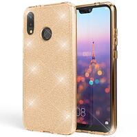 NALIA Glitter Case compatible with Huawei P20 Lite, Thin Mobile Sparkle Silicone Back-Cover, Protective Slim Shiny Protector Skin, Shockproof Crystal Gel Bling Smart-Phone Bumpe...