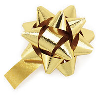 Geschenkband-Schleifen, glänzend 7 mm gold