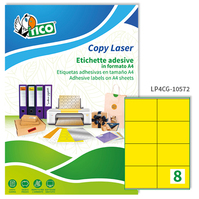 Etichette Adesive Copy Laser Premium Tico con Margini - A4 - 105x72 mm - LP4CG-1