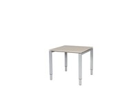 Stretto Verstelbare Aanbouwtafel, 80 x 80 cm, Robson Eiken Blad, Aluminium Poten