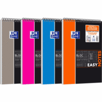 Spiralblock Studium Easynotes A4+ liniert 80 Blatt 90 g/qm Optik Paper farbig sortiert