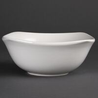 Olympia Whiteware Square Bowls with Rounded Edges - 220mm Pack of 12