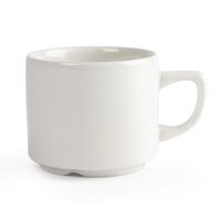 Churchill Whiteware Plain Stacking Maple Tea Cups - 199ml - Pack of 24