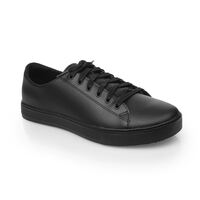 Shoes For Crews Old School Trainers in Black Slip Resistant Soles Leather - 42