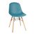 Bolero Side Chairs in Teal - Wood & Steel - Ergonomic Seat - Pack of 2