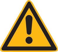 Znak ostrzegawczy folia „Ogólny znak ostrzegawczy”, długość boku 100mm