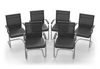 Titelbild: 6 Konferenzstühle / Besucherstühle MARINA, schwarz
