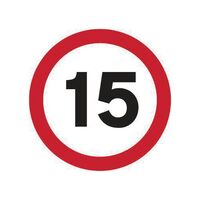 Round road sign - 15MPH (speed limit)