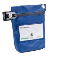 Versapak Button High Secure Reusable Cash Bag small Blue