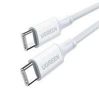 Kabel przewód USB-C w oplocie PD 100W 5A 480Mb/s 0.5m biały