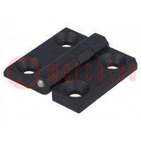 Hinge; Width: 40mm; zinc and aluminium alloy; black; H: 40mm