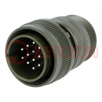 Connector: circular; plug; for cable; PIN: 14; male; soldering; 13A