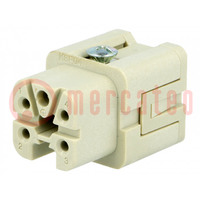 Connector: HDC; contact insert; female; CKS; PIN: 5; 4+PE; 10A; 400V
