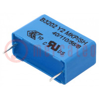 Capacitor: polypropylene; Y2; 100nF; 26.5x16.5x8.5mm; THT; ±20%