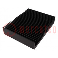 Heatsink: extruded; grilled; black; L: 200mm; W: 250mm; H: 50mm