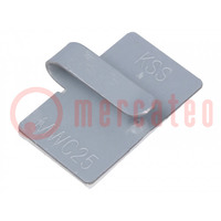 Self-adhesive cable holder; metal; grey; Cable P-clips
