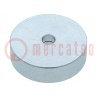 Magnete: fisso; neodimio; H: 7mm; 160N; Ø: 25mm; Mat.cust: acciaio