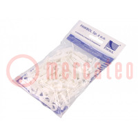 Holder; white; on round cable; 100pcs; USMO 8; 8mm