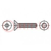 Screw; 3x6; Head: countersunk; Pozidriv; PZ1; A2 stainless steel