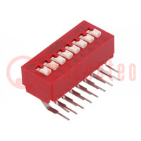 Schakelaar: DIP-SWITCH; Aantal secties: 8; OFF-ON; 0,025A/25VDC