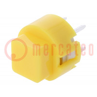 Switch: keypad; Pos: 2; SPST-NO; 0.01A/32VDC; yellow; THT; 1.3N; D6