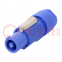 Connector: circular; male; CLIFFCON-P; 20A; 250VAC; for cable; blue