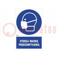 Safety sign; regulatory; PVC; W: 200mm; H: 300mm