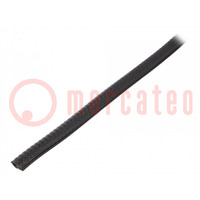 Hole and edge shield; PVC; L: 10m; black; H: 11.4mm; W: 9mm