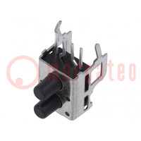 Microswitch TACT; SPST-NO x2; Pos: 2; 0.05A/12VDC; THT; 1.77N
