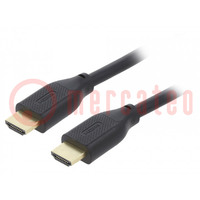 Cable; HDMI 2.1; HDMI enchufe,ambos lados; PVC; 2m; negro; Hilo: Cu