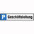 Parkplatzschild Symbol: P, Text: Geschäftsleitung, Alu-Dibond, Größe 52 x11 cm